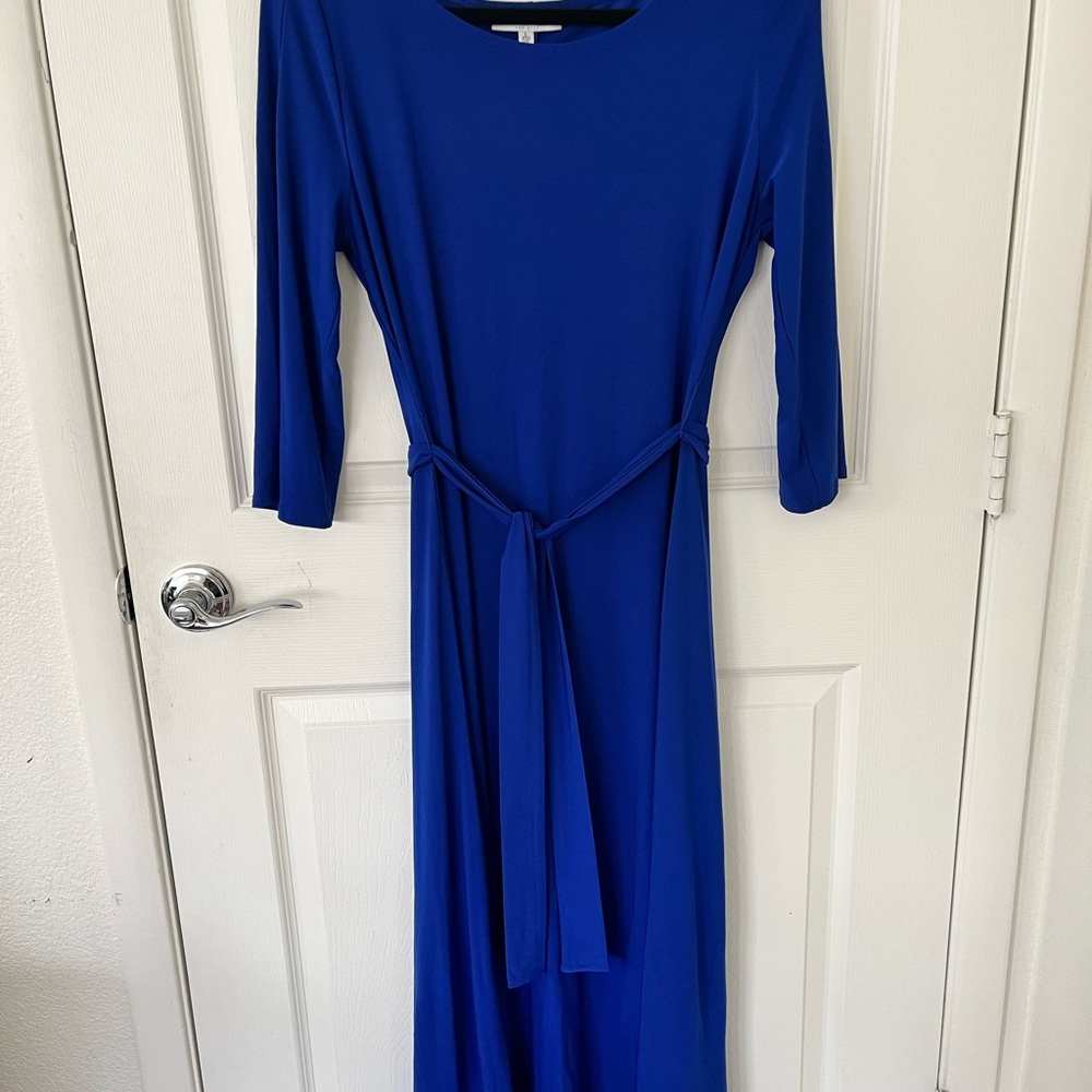 Chaus Cobalt Blue Maxi Dress with Self-Tie Belt